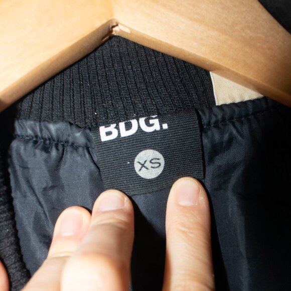 BDG Baseball Jacket, XS, Navy Tan & Black - Picture 3 of 8